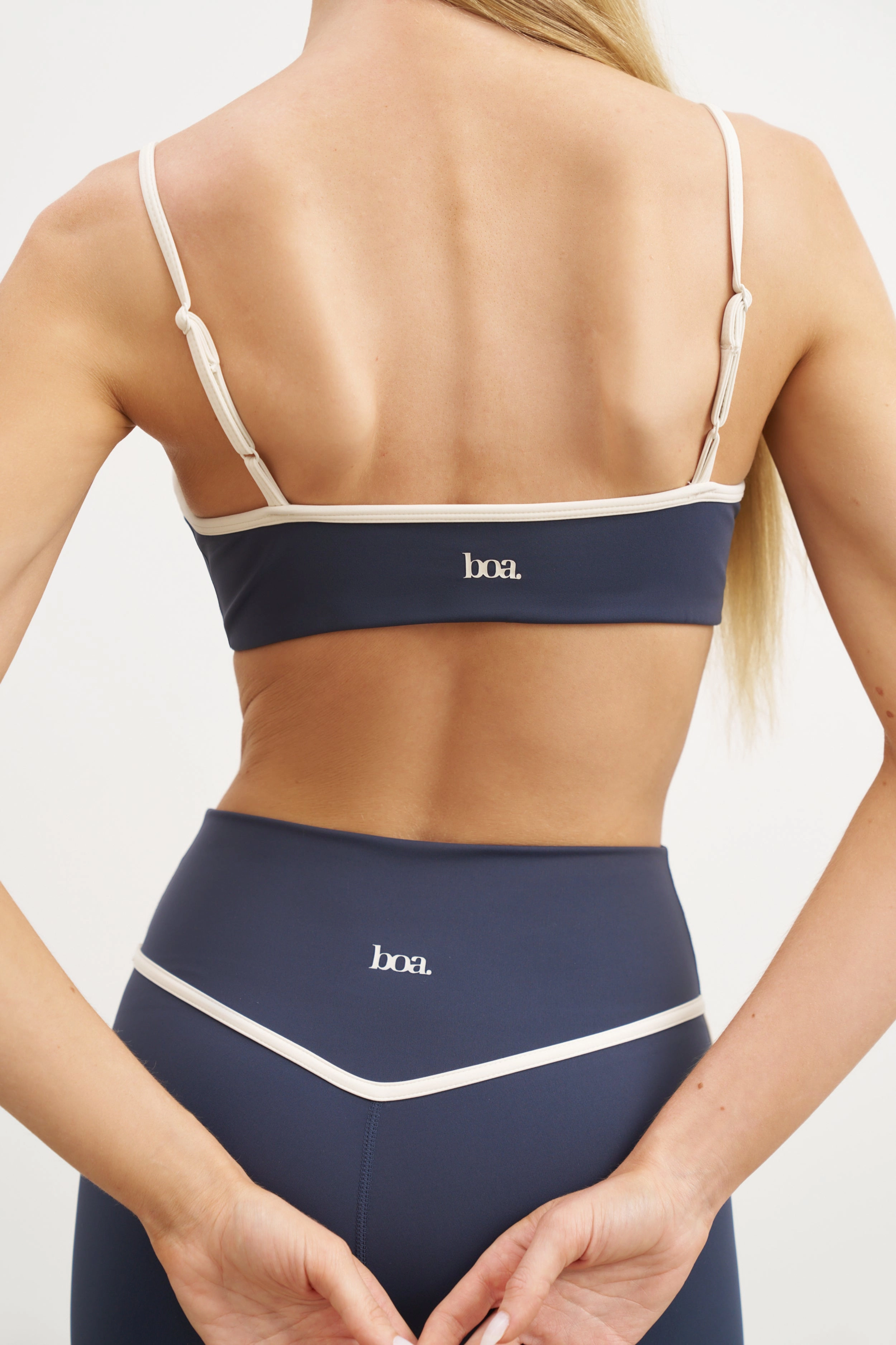 Tension Balanced Design Base Contrast Trim Cami Bra - Midnight Blue/Tofu