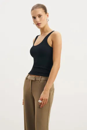 AntiSlipGrip NoSlipGripperBand Soft Ribbed Tank Top - Black