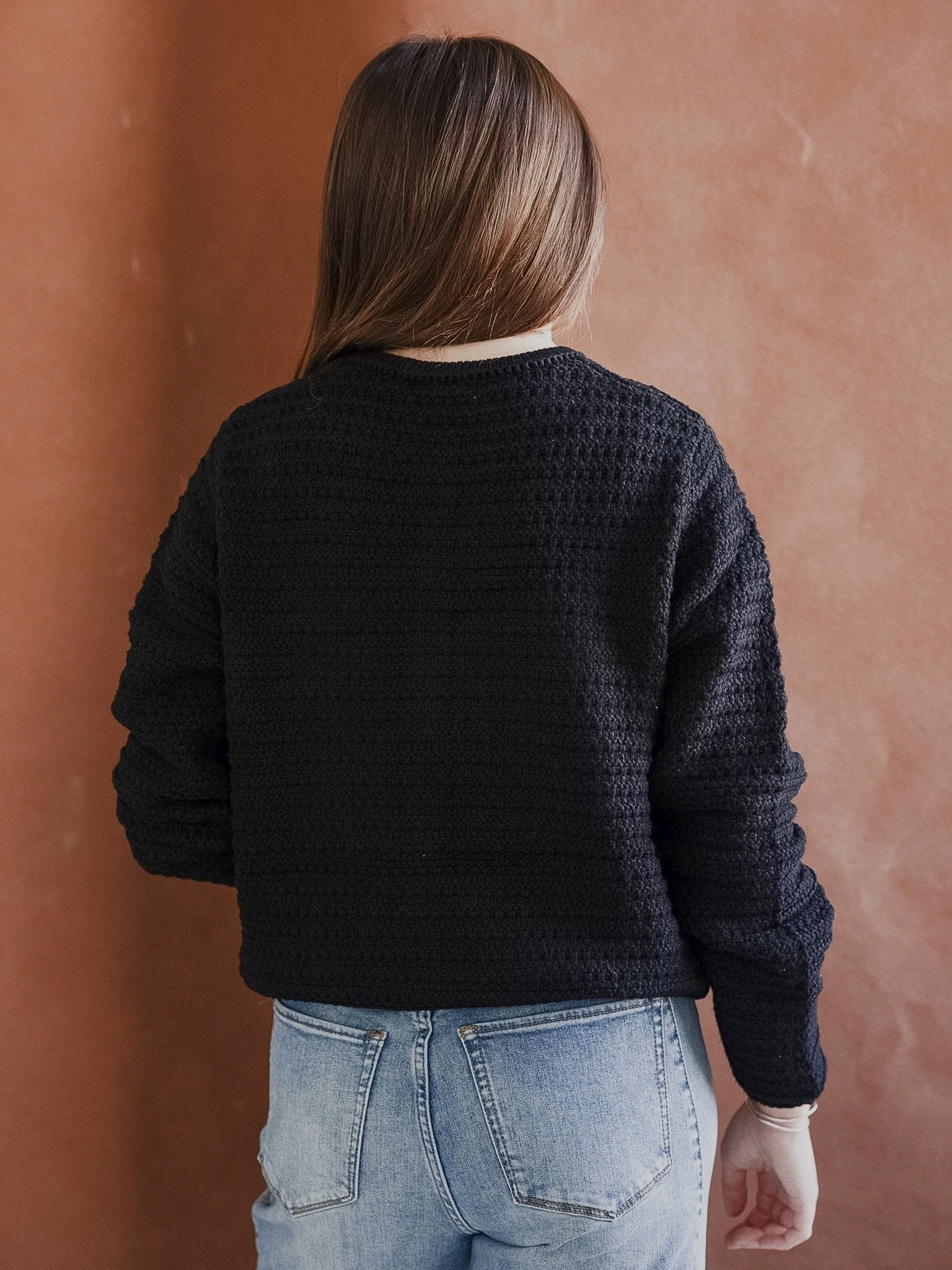 Cooper Pocket Cardigan - Black Drop Shoulder Design