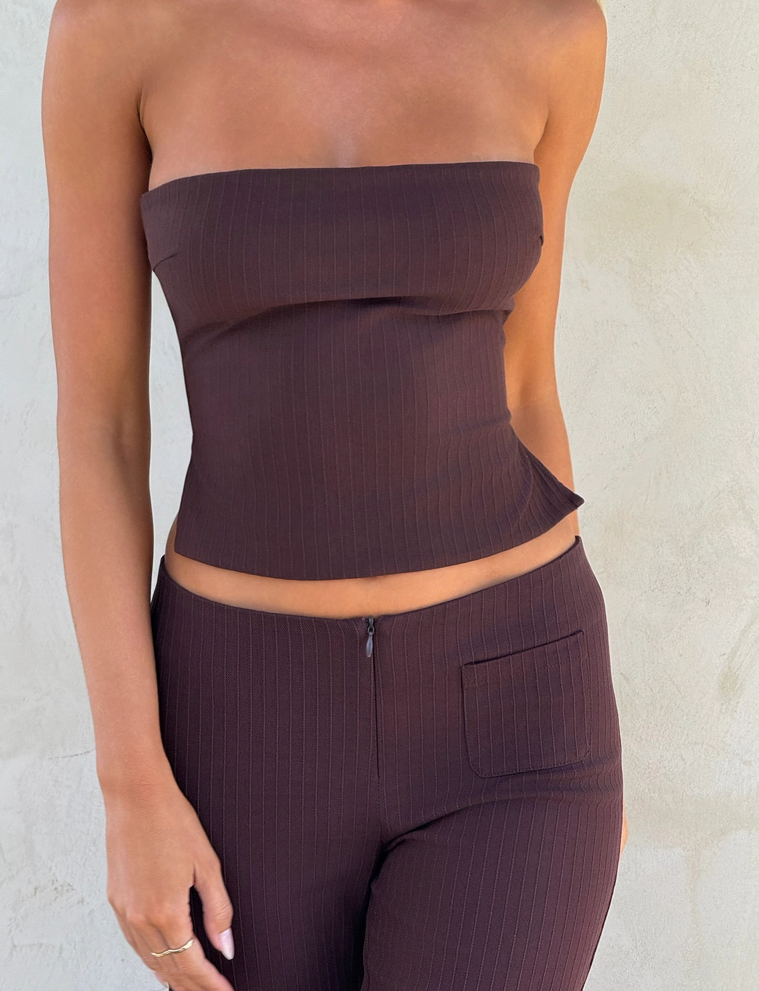 GWENDOLINE TOP - CHOCOLATE Office Look Quick Access Pockets