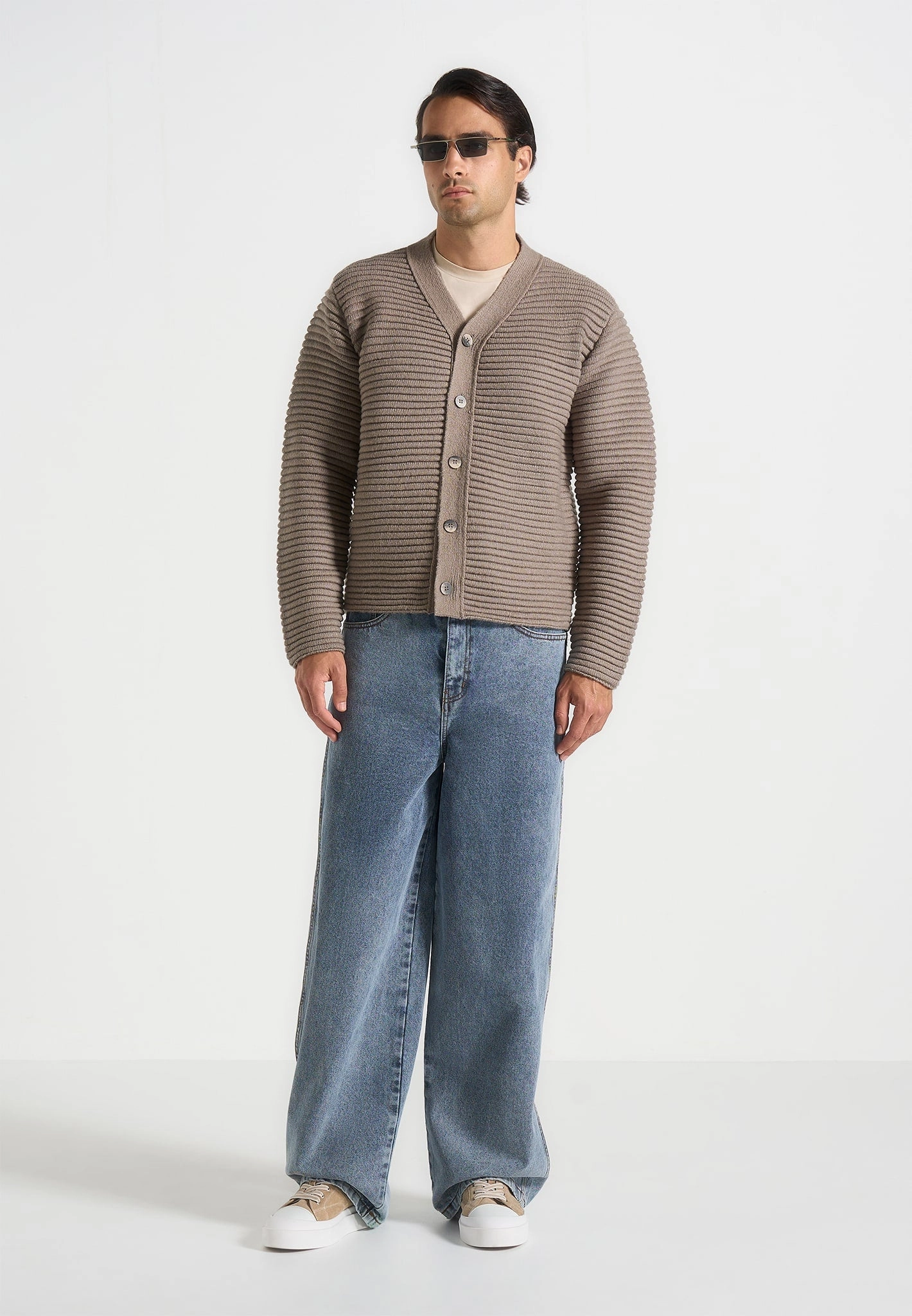 FadeResistant Treatment Warm Layers Anton - Ribbed Knit Cardigan - Taupe