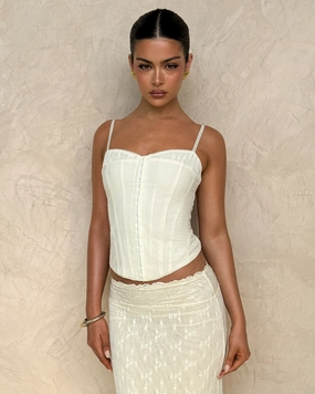 ANTONELLA TOP - WHITE : BONE : CREAM Sweat Absorbent Inner Layer