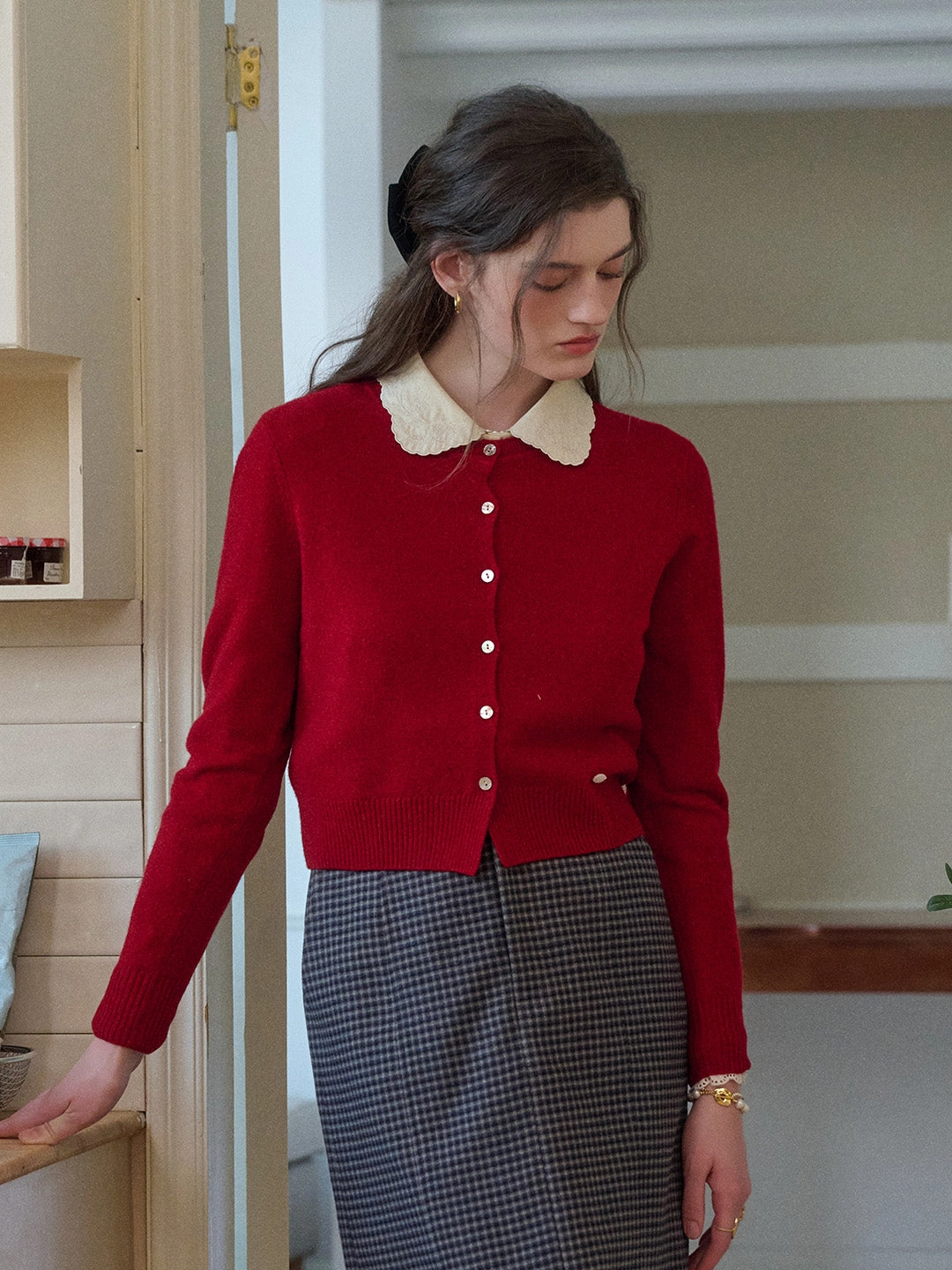 Weekend Comfort Dayana Round Neck 100% Wool Cardigan