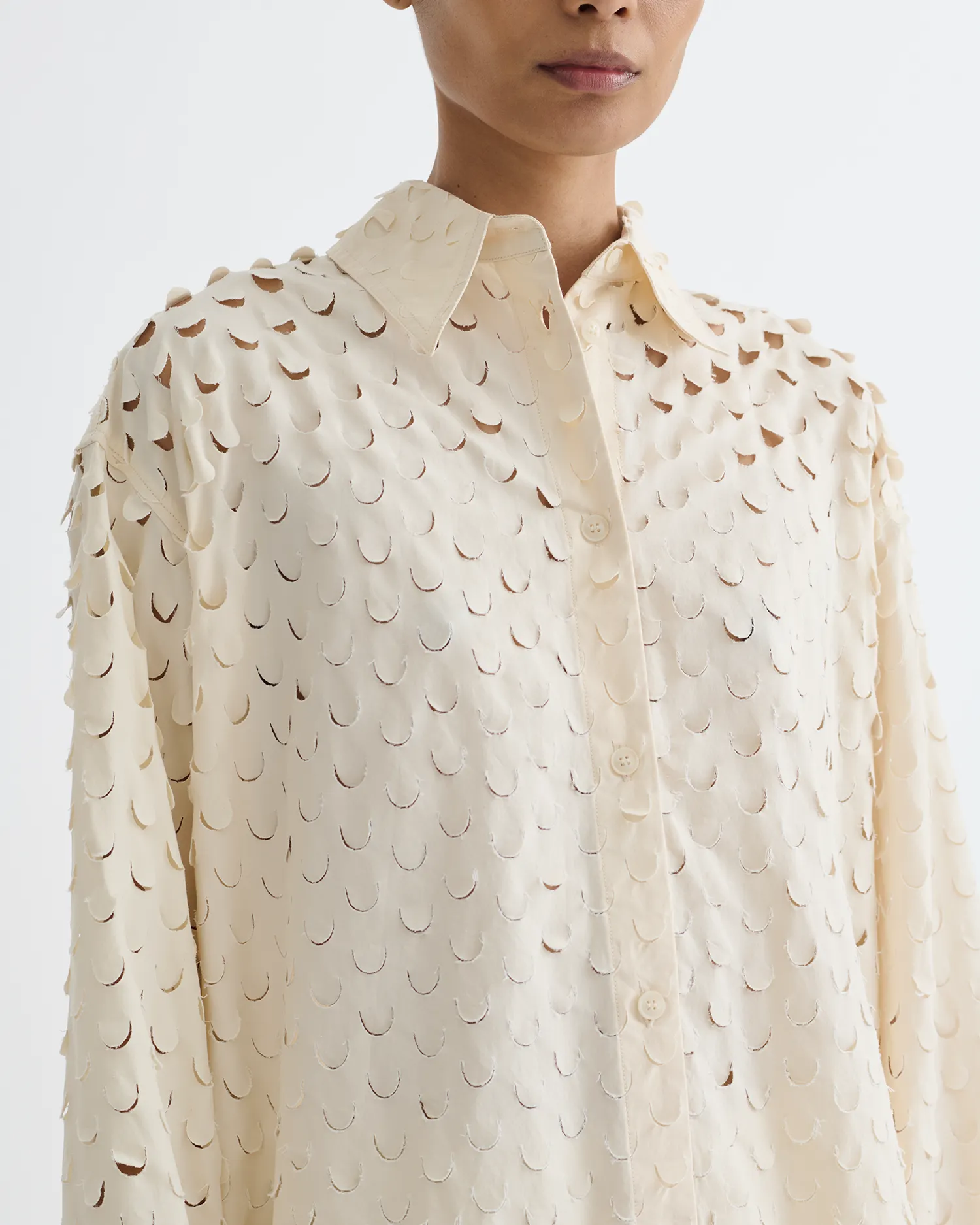 Tennis shorts Aphea - Laser Cut Heavy Poplin Shirt - Creme