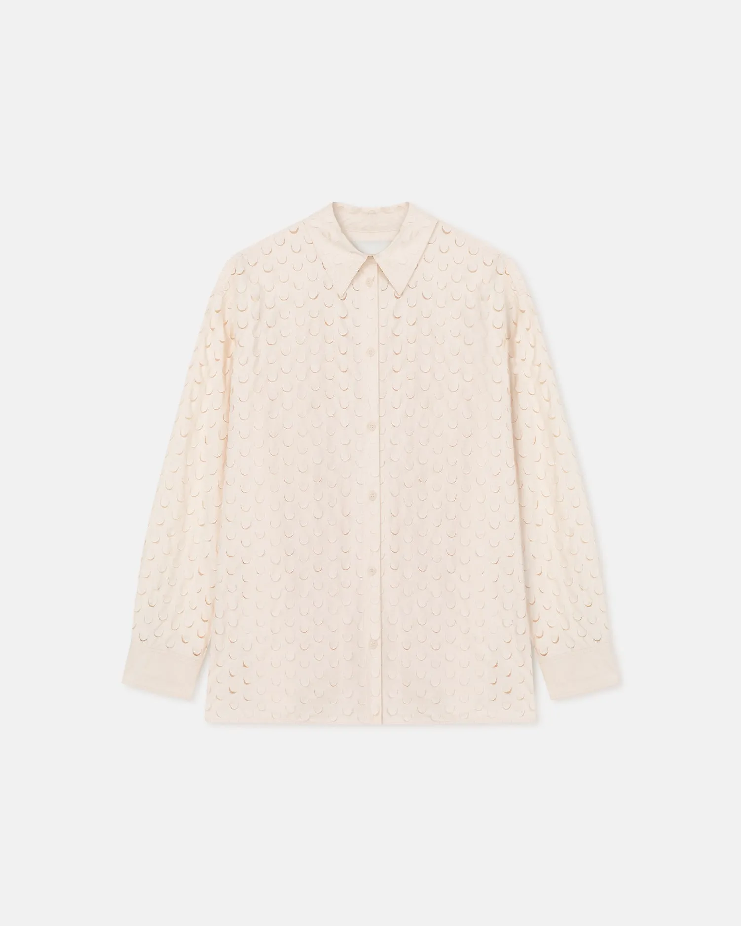 Aphea - Laser Cut Heavy Poplin Shirt - Creme beachy vibe
