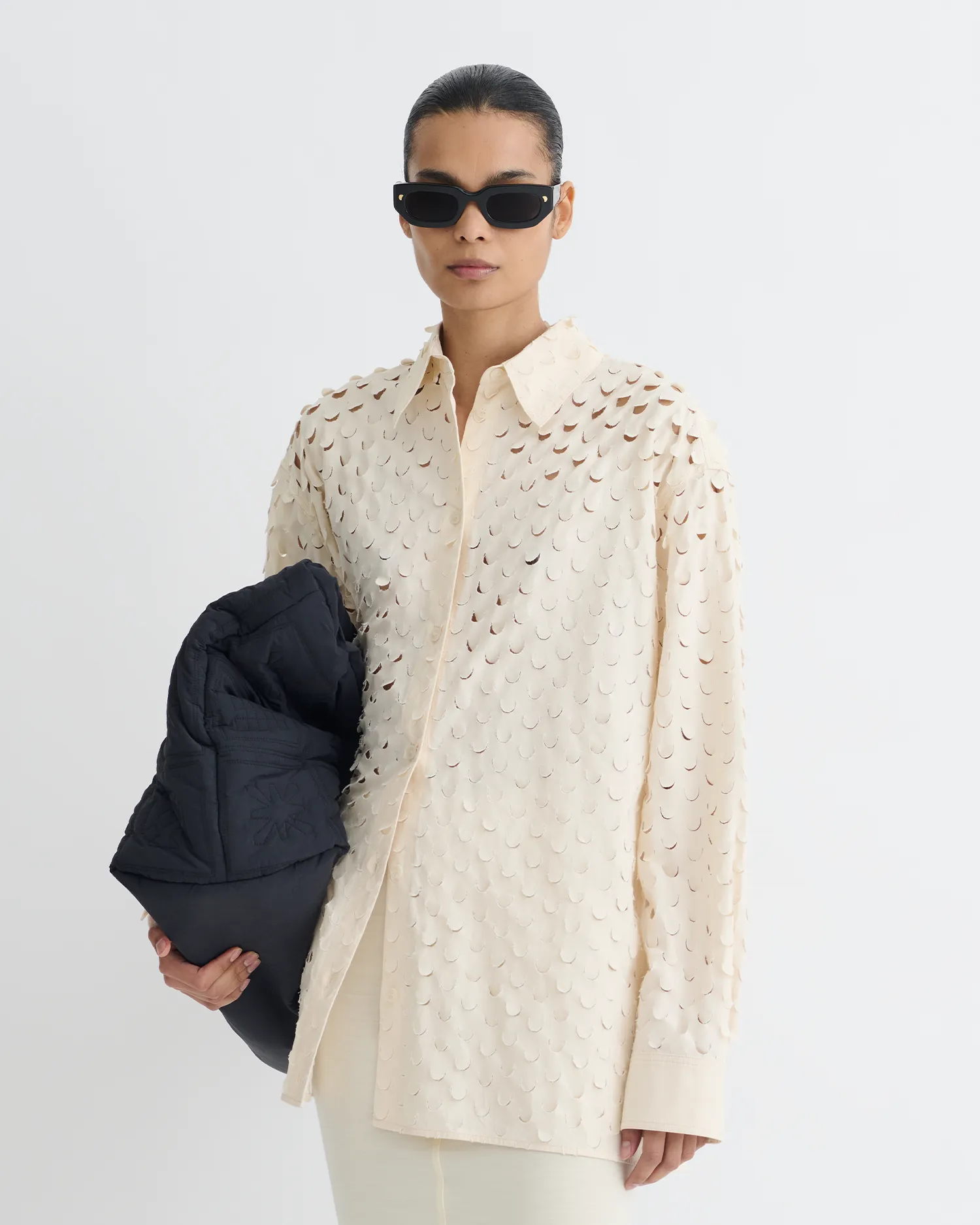 Active Performance Aphea - Laser Cut Heavy Poplin Shirt - Creme