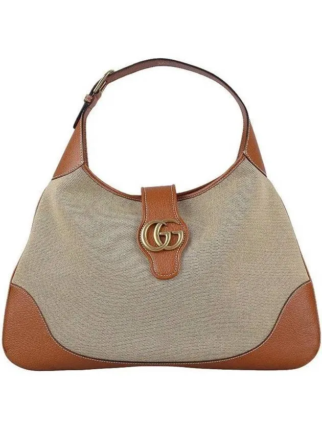 Aphrodite Large Canvas Shoulder Bag Beige Brown