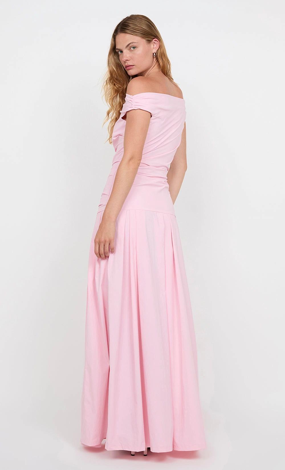 APOLLINE MAXI DRESS - POWDER PINK Ruffle-Detail
