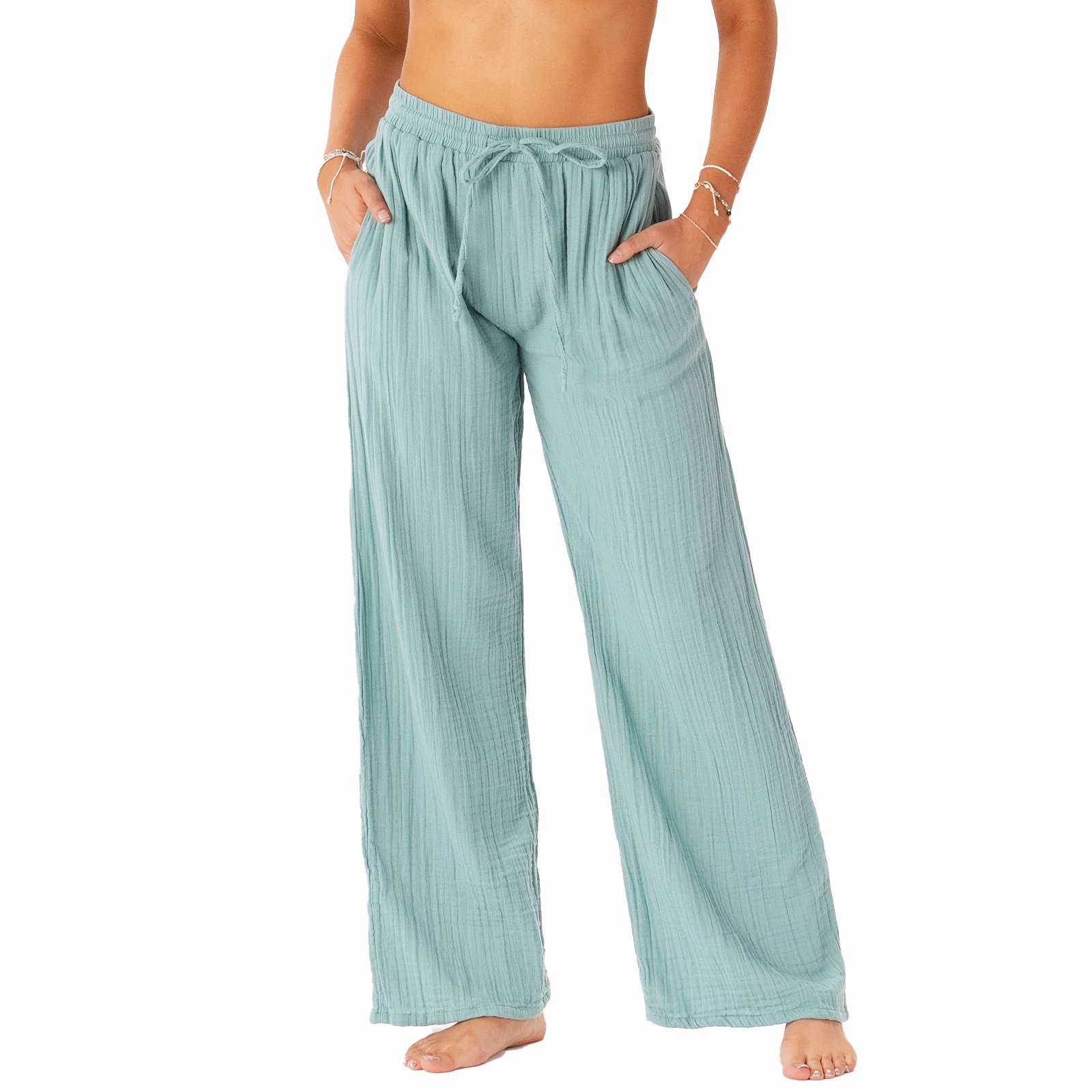 Aqua Cotton Cabana Pants Simple Utility