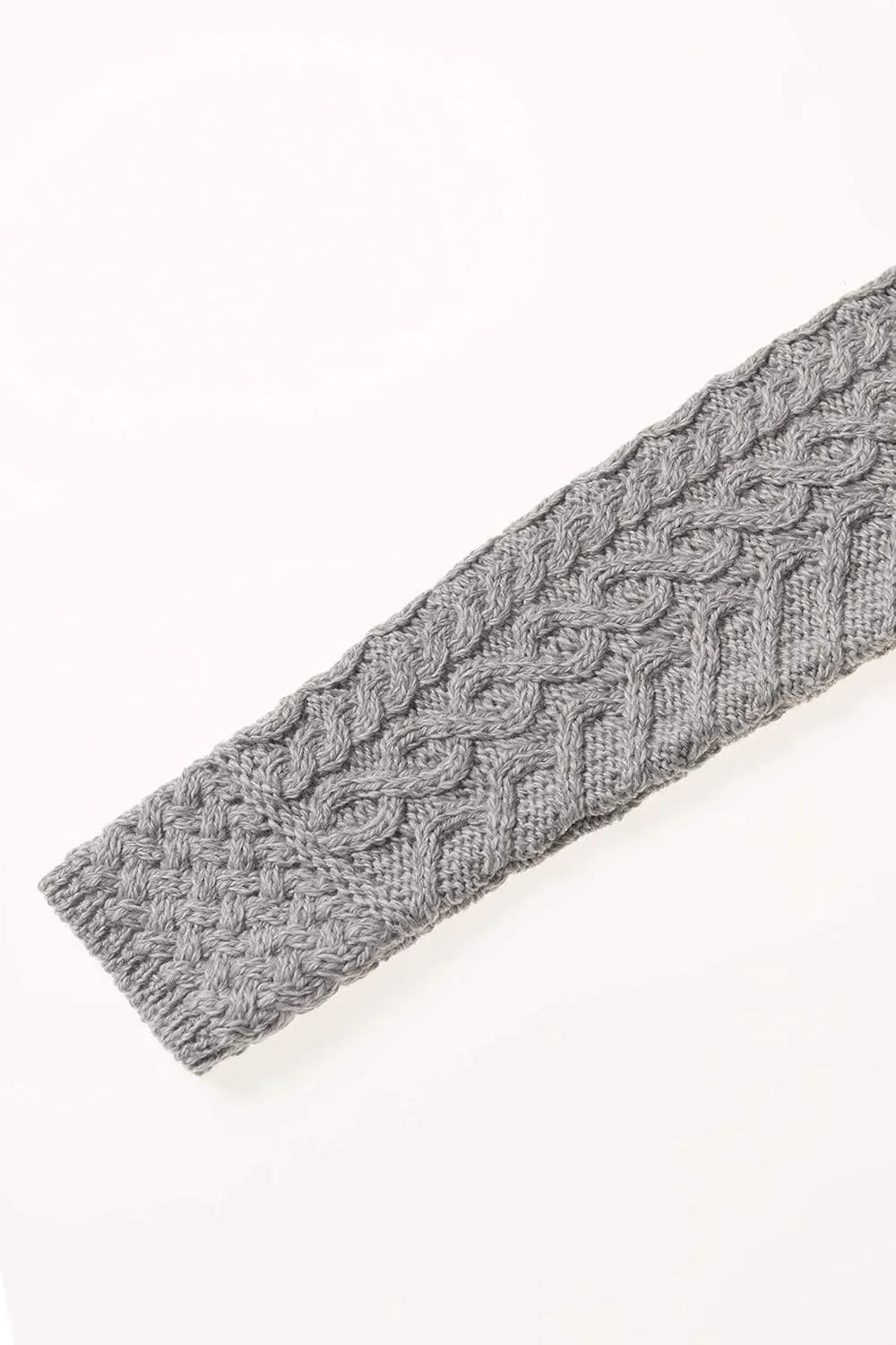 Aran Crafts Women's Cable Knit Comfortable Side Zip Hoodie (100% Merino Wool)