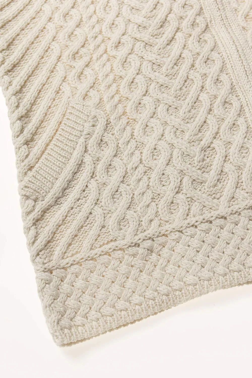 Aran Crafts Women's Cable Knit Comfortable Side Zip Hoodie (100% Merino Wool)