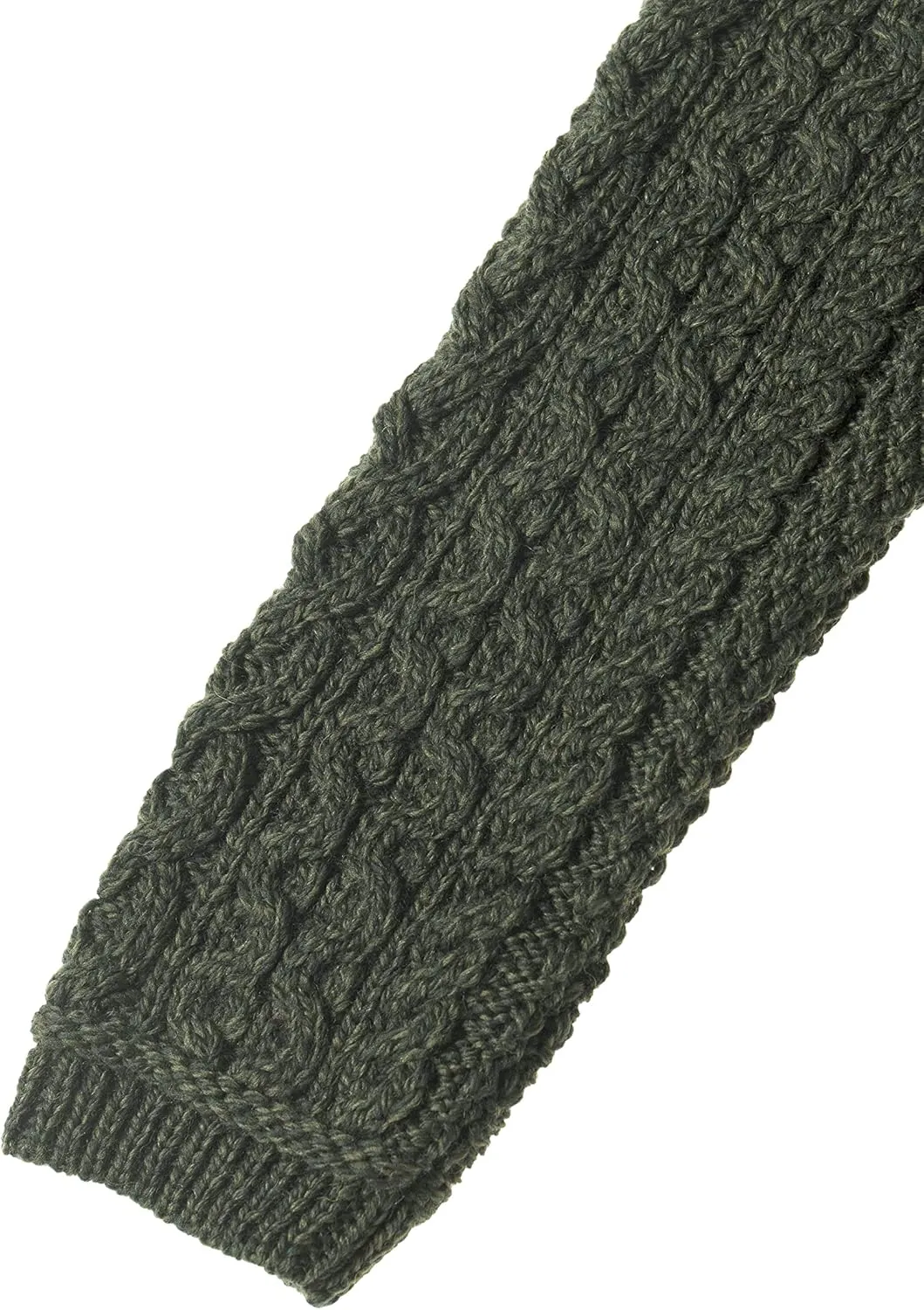 Aran Crafts Women's Irish Cable Knitted Wool Side Zip Cardigan (100% Merino Wool)