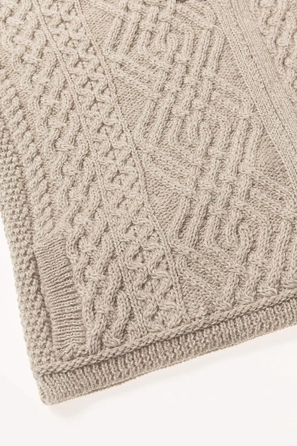 Aran Crafts Women's Irish Cable Knitted Wool Side Zip Cardigan (100% Merino Wool)