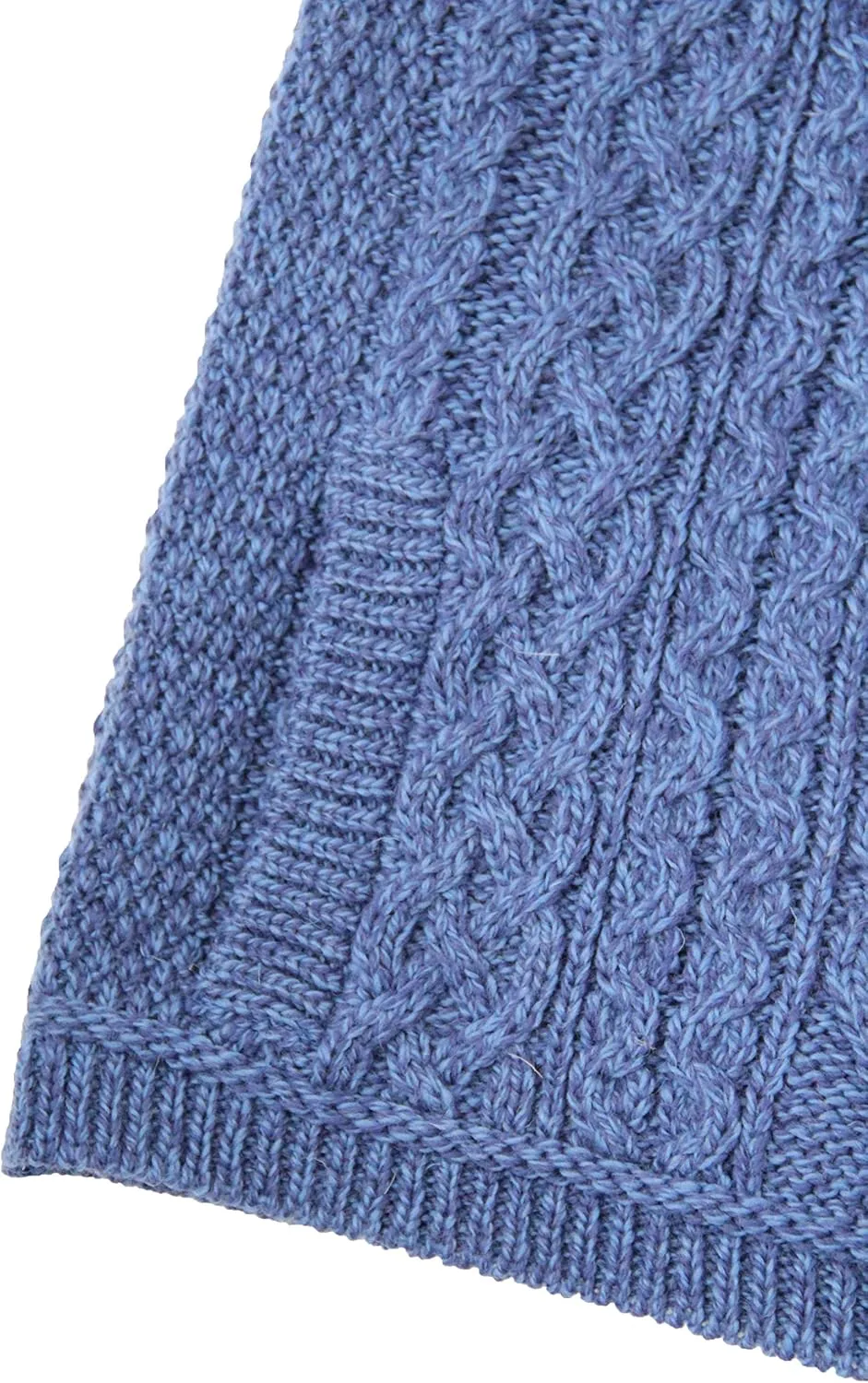 Aran Crafts Women's Irish Cable Knitted Wool Side Zip Cardigan (100% Merino Wool)