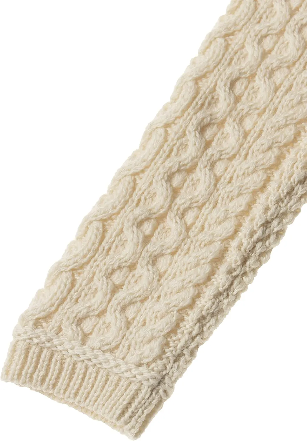 Aran Crafts Women's Irish Cable Knitted Wool Side Zip Cardigan (100% Merino Wool)