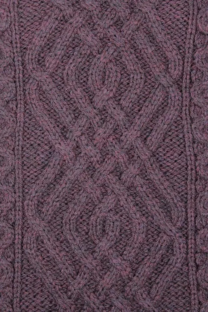 Aran Crafts Women's Irish Cable Knitted Wool Side Zip Cardigan (100% Merino Wool)