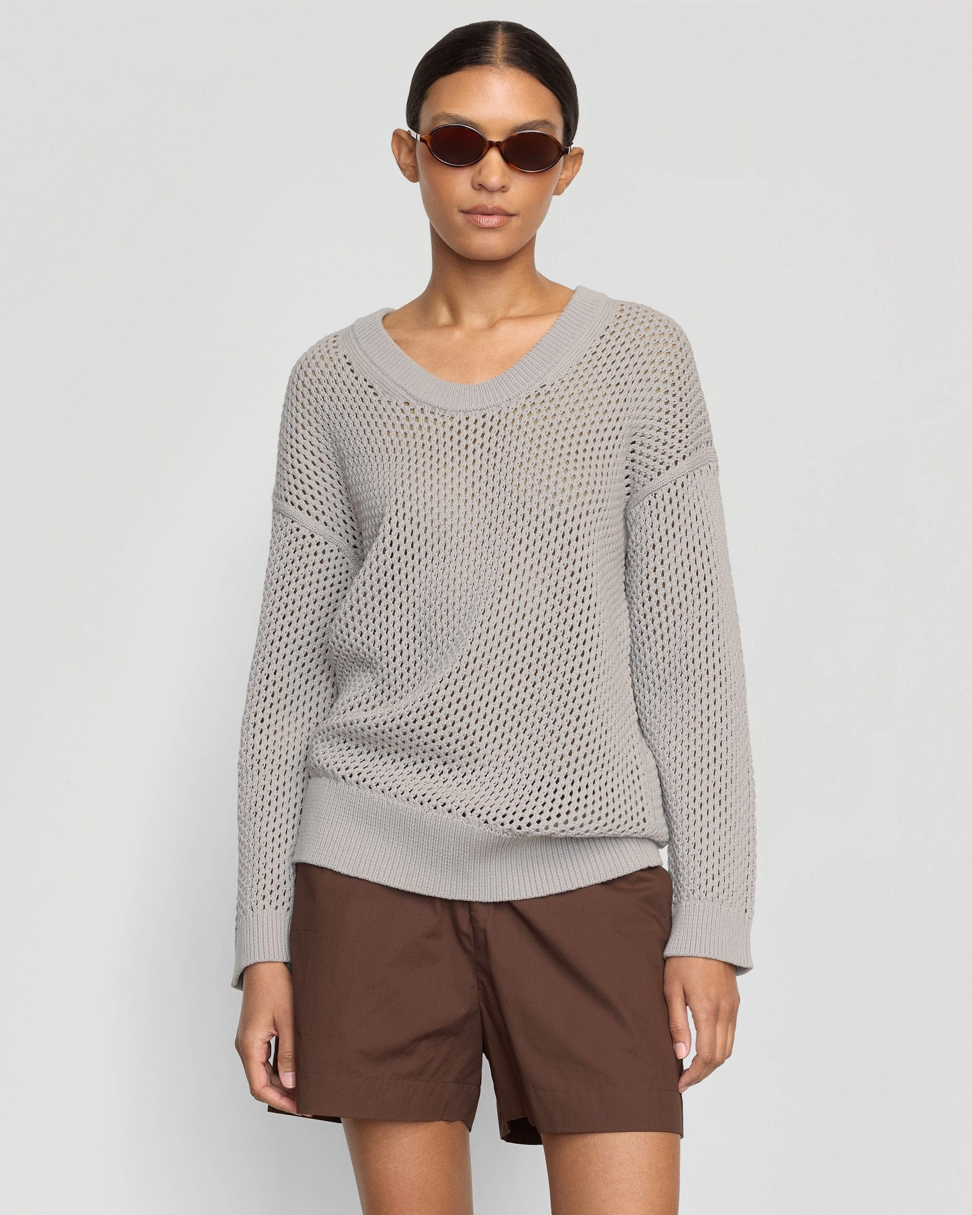 Archana Open Knit U-Neck Sweater Sleek Design Winter Fashion Must-Have