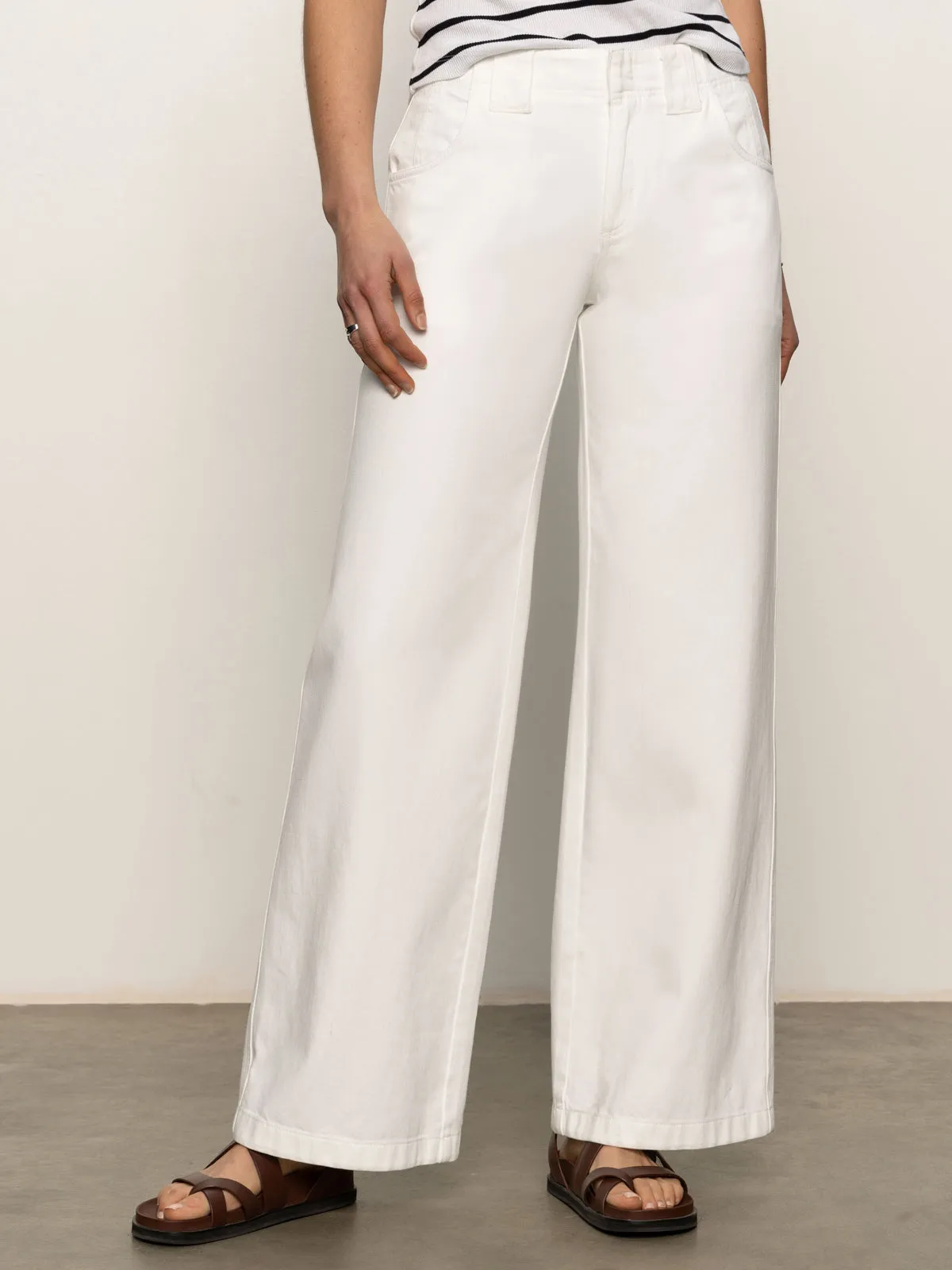Arden Wide Leg Jeans Brilliant White RipstopFabric