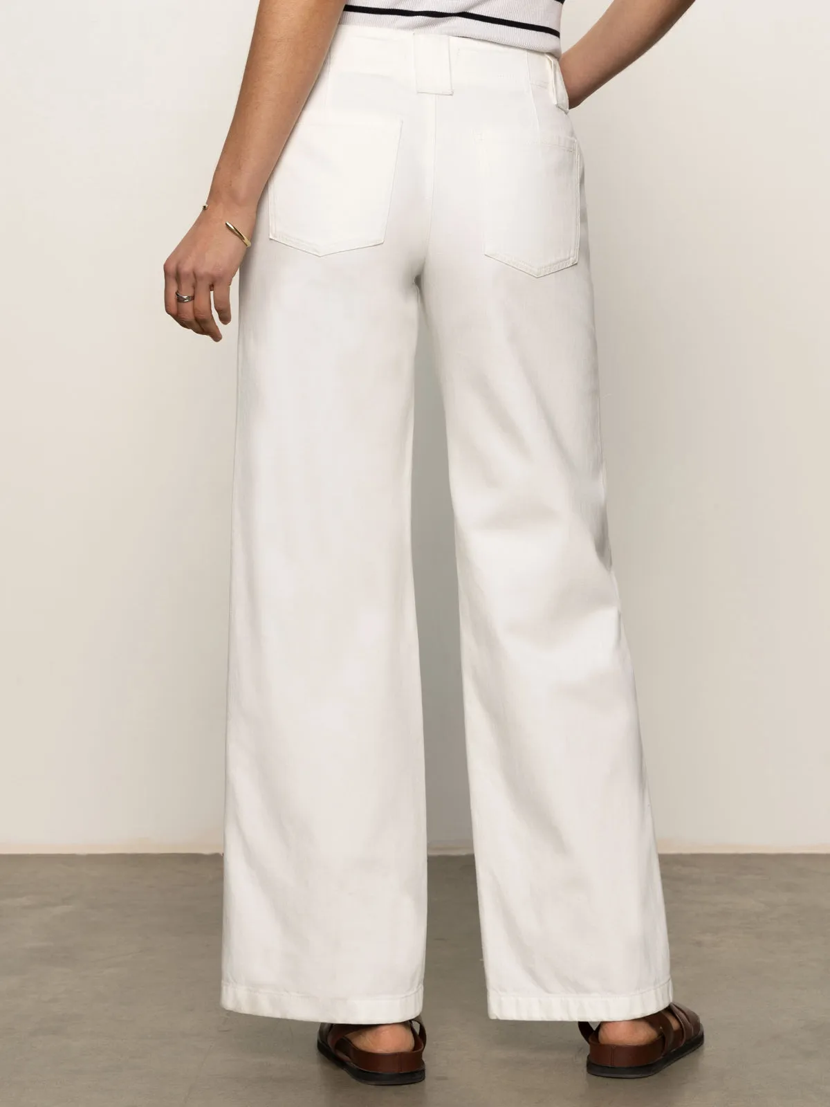 Functional Layers Flexible Performance Wear Arden Wide Leg Jeans Brilliant White