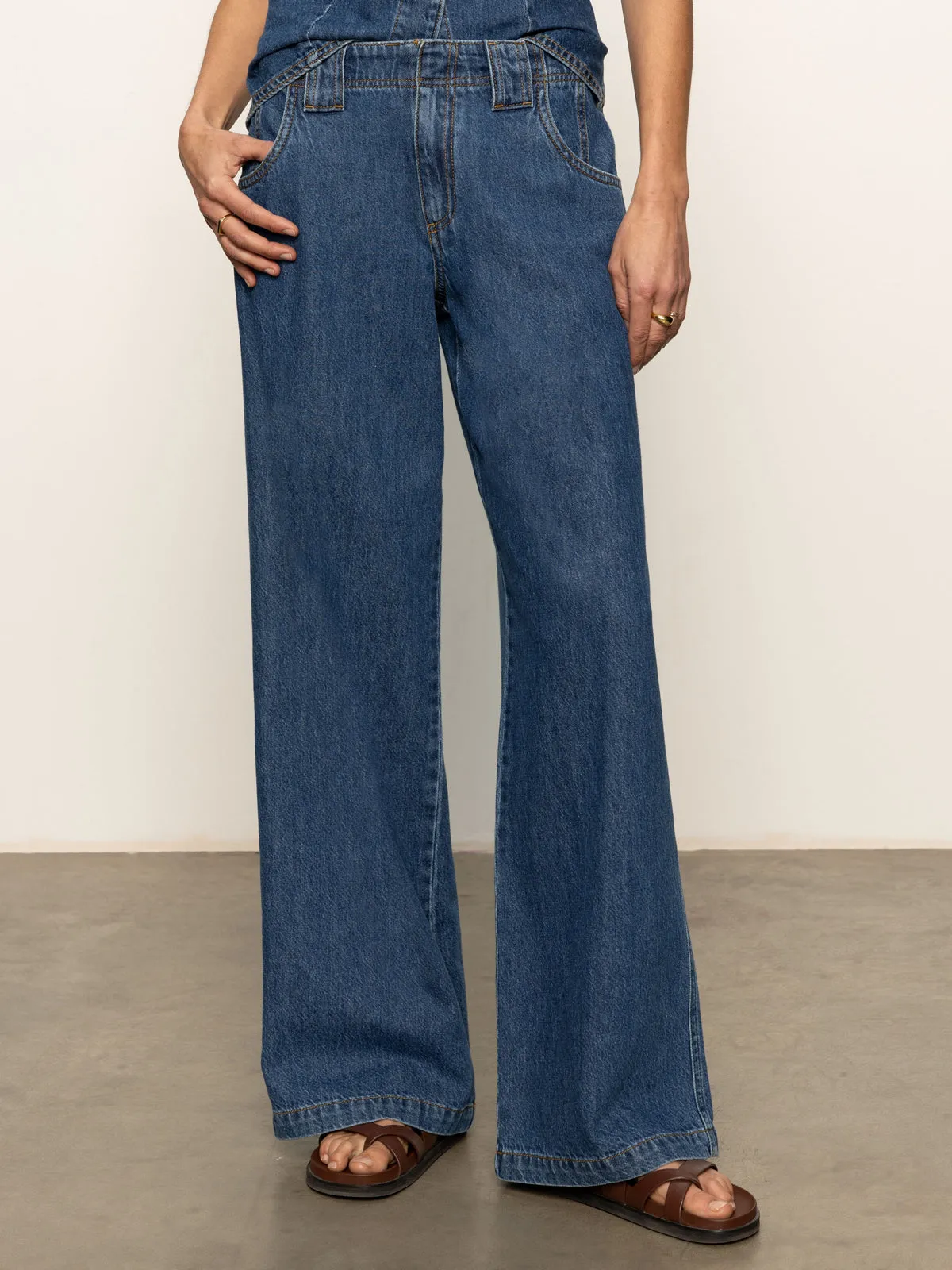 clean design Arden Wide Leg Jeans Perfect Storm