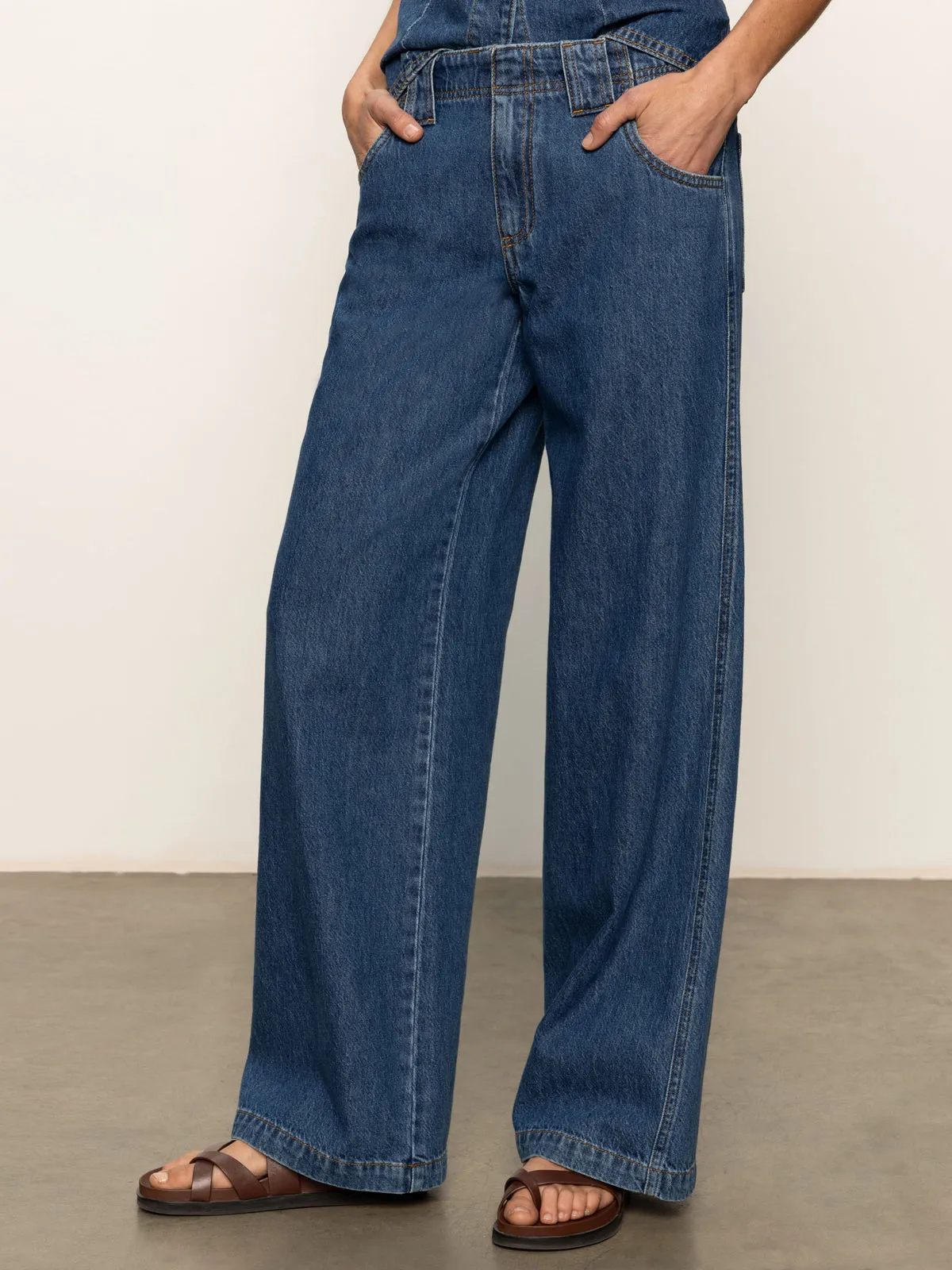 Rugged Wear Anti Friction Lining Arden Wide Leg Jeans Perfect Storm