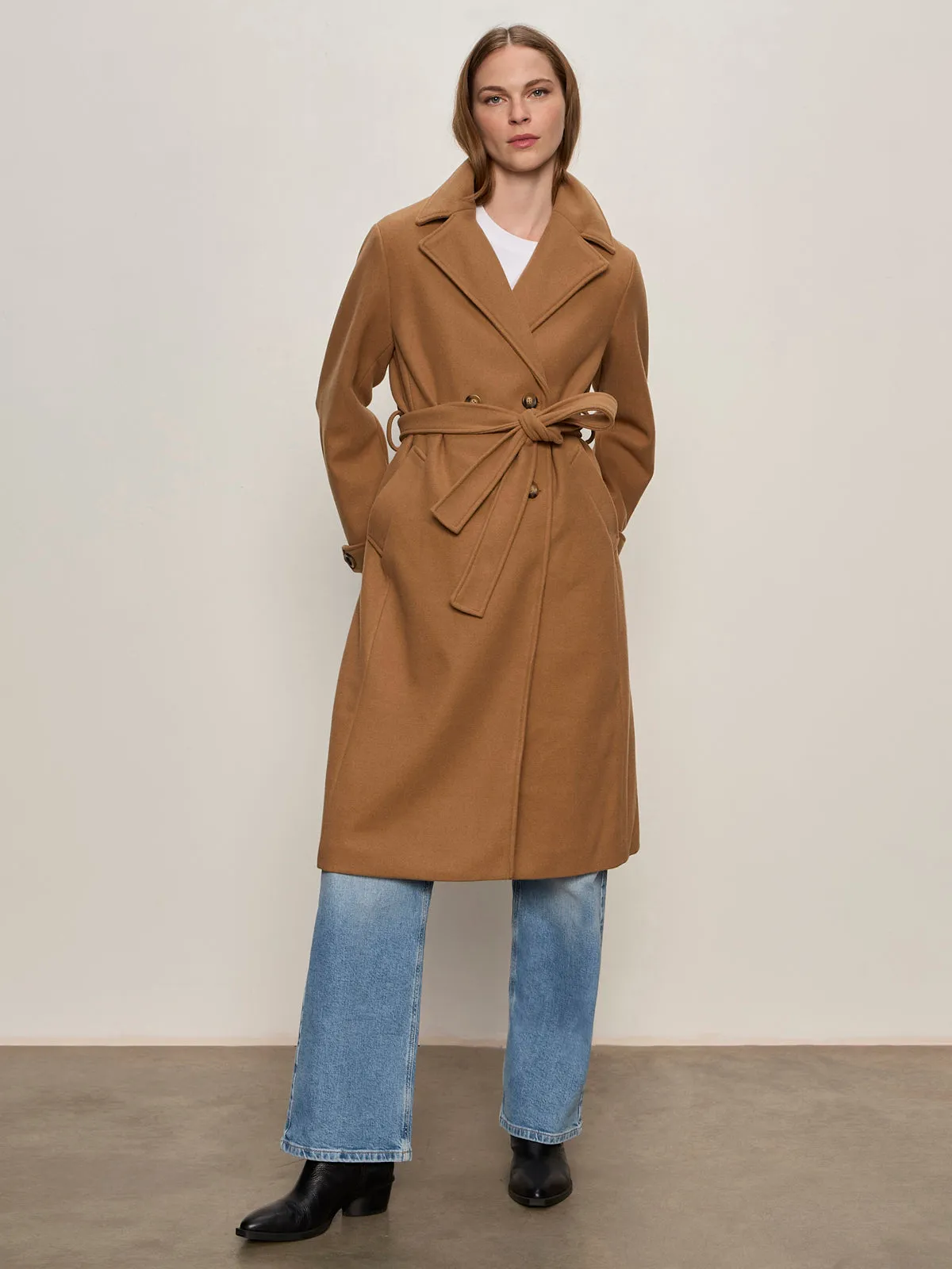 Aria Wrap Coat Camel Wilderness Ready clean design