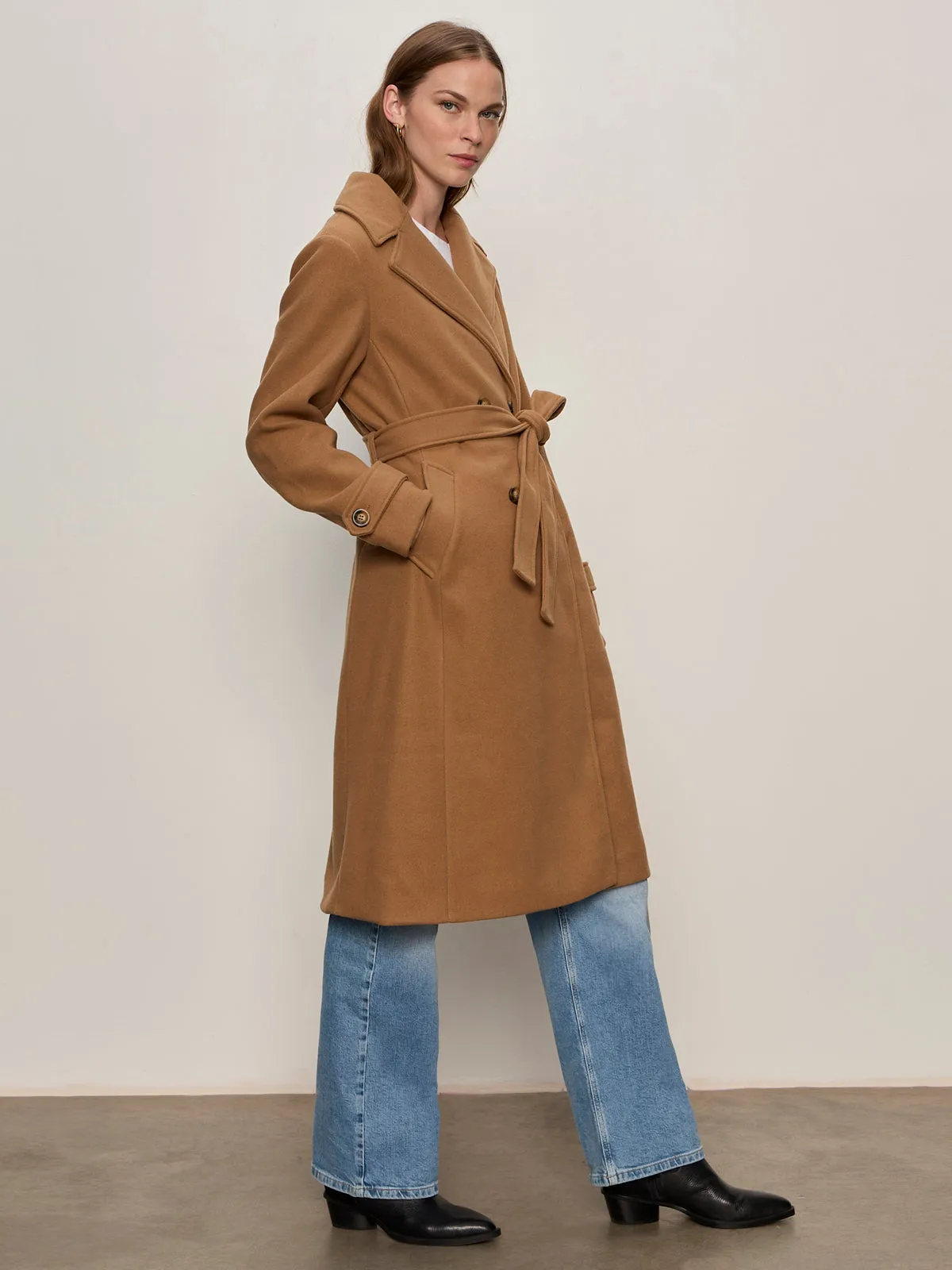 Aria Wrap Coat Camel BreathableTechnology Account