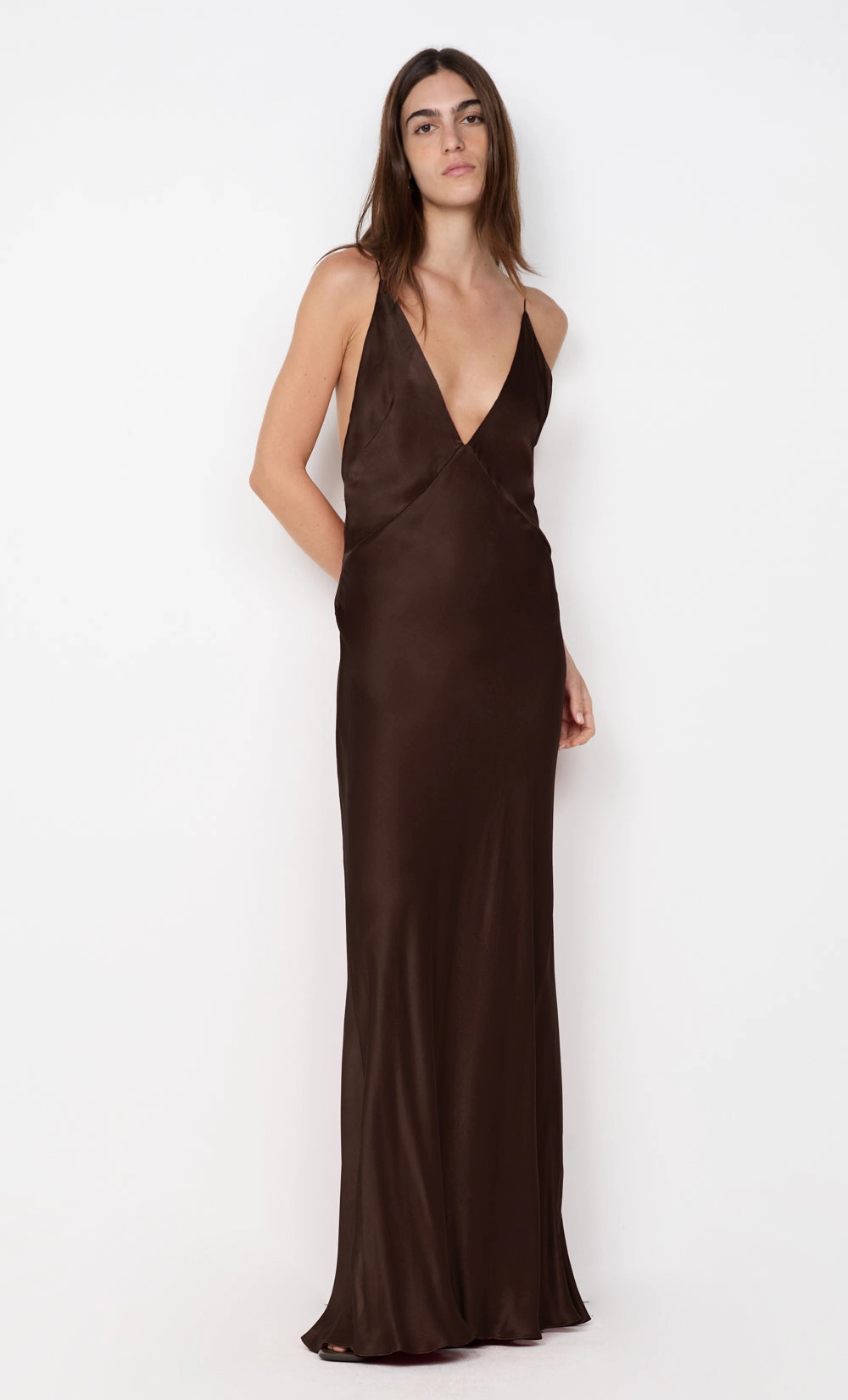 ARIAHN MAXI DRESS - DARK CHOCOLATE Button-front Body Positive