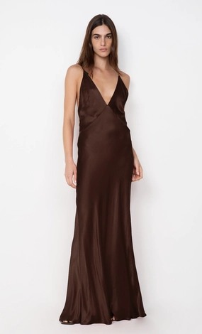ARIAHN MAXI DRESS - DARK CHOCOLATE City Essential Dreamy Flow