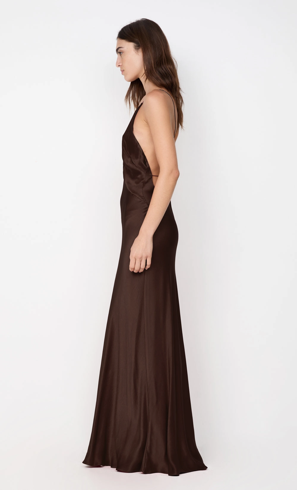 ARIAHN MAXI DRESS - DARK CHOCOLATE AntiFrayEdging