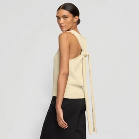 Quick Access Zipper Contoured Side Panels Arinna Tie-Racerback Organic Cotton Tank