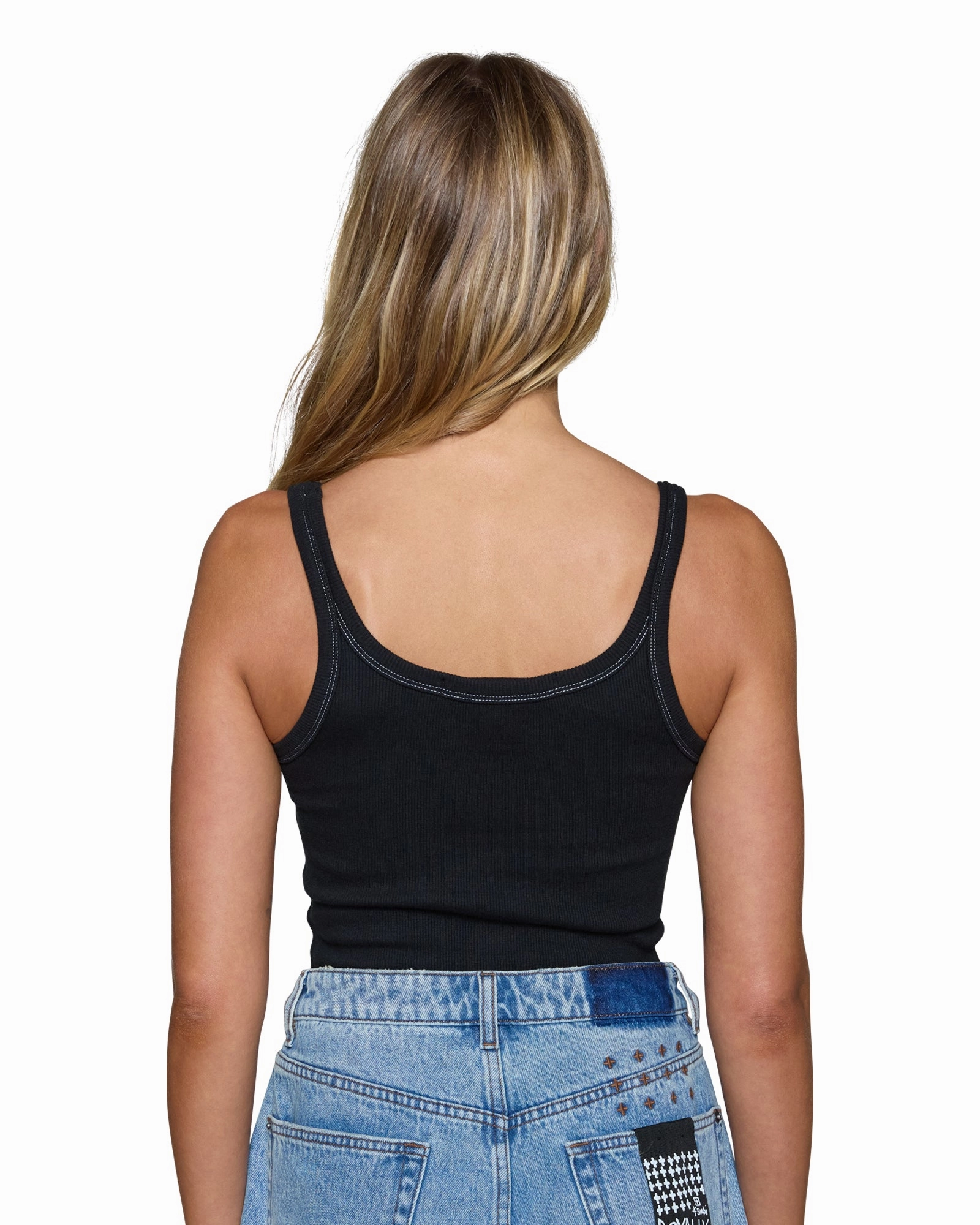 Odor Control Finish Cozy Knit ARISE TANK TOP BLACK
