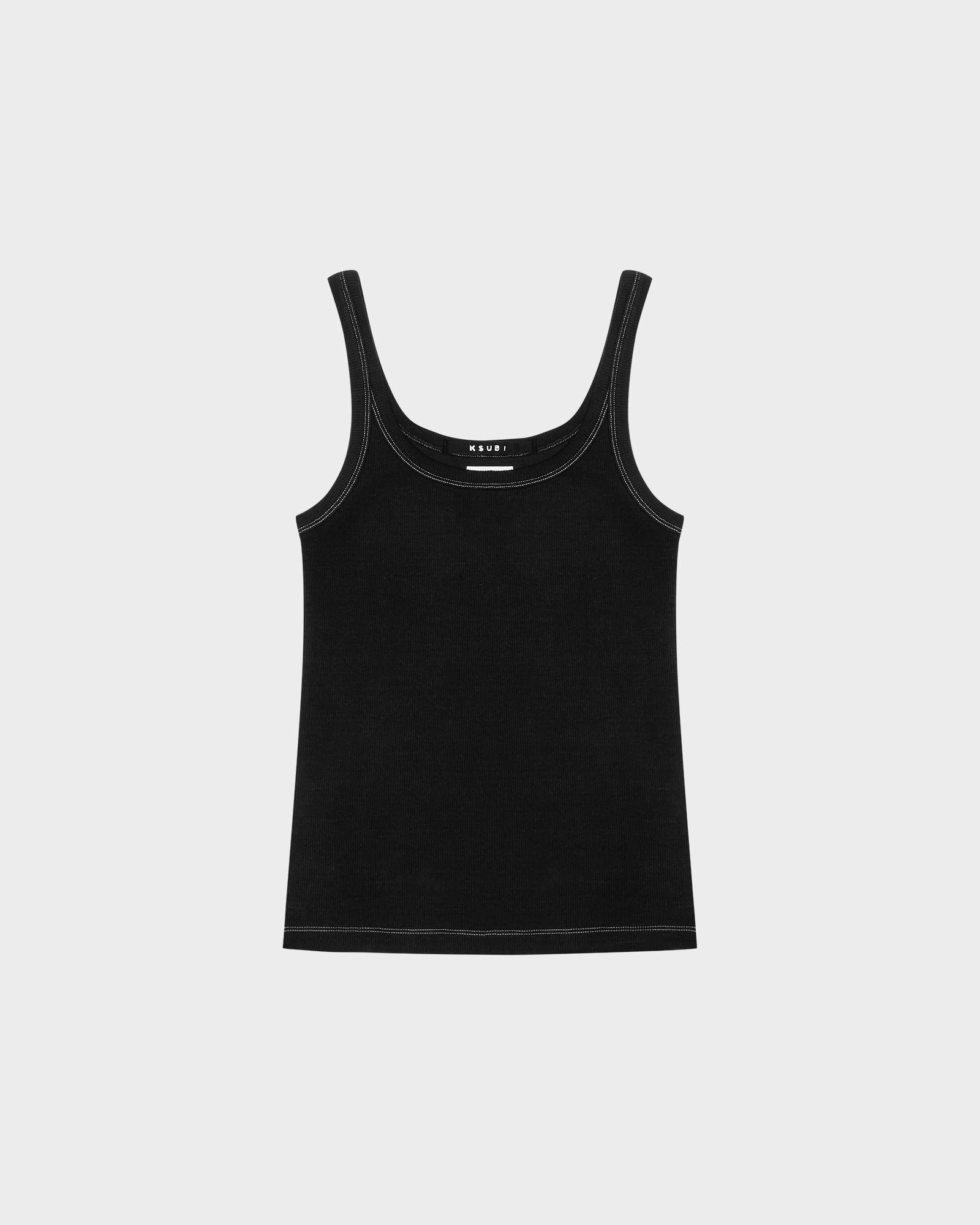 ARISE TANK TOP BLACK Flexible Ribbing