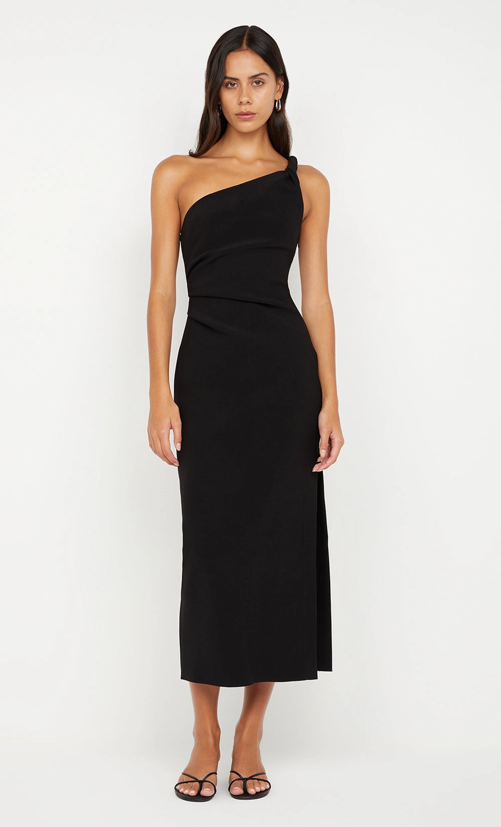 ARIVEN ASYM MIDI DRESS - BLACK Urban Favorite Minimal Details