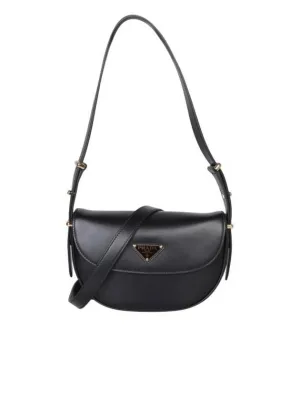 Arque Leather Shoulder Bag Black
