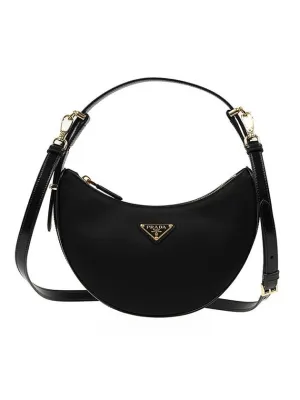Arque Re-Nylon Brushed Leather Mini Shoulder Bag Black