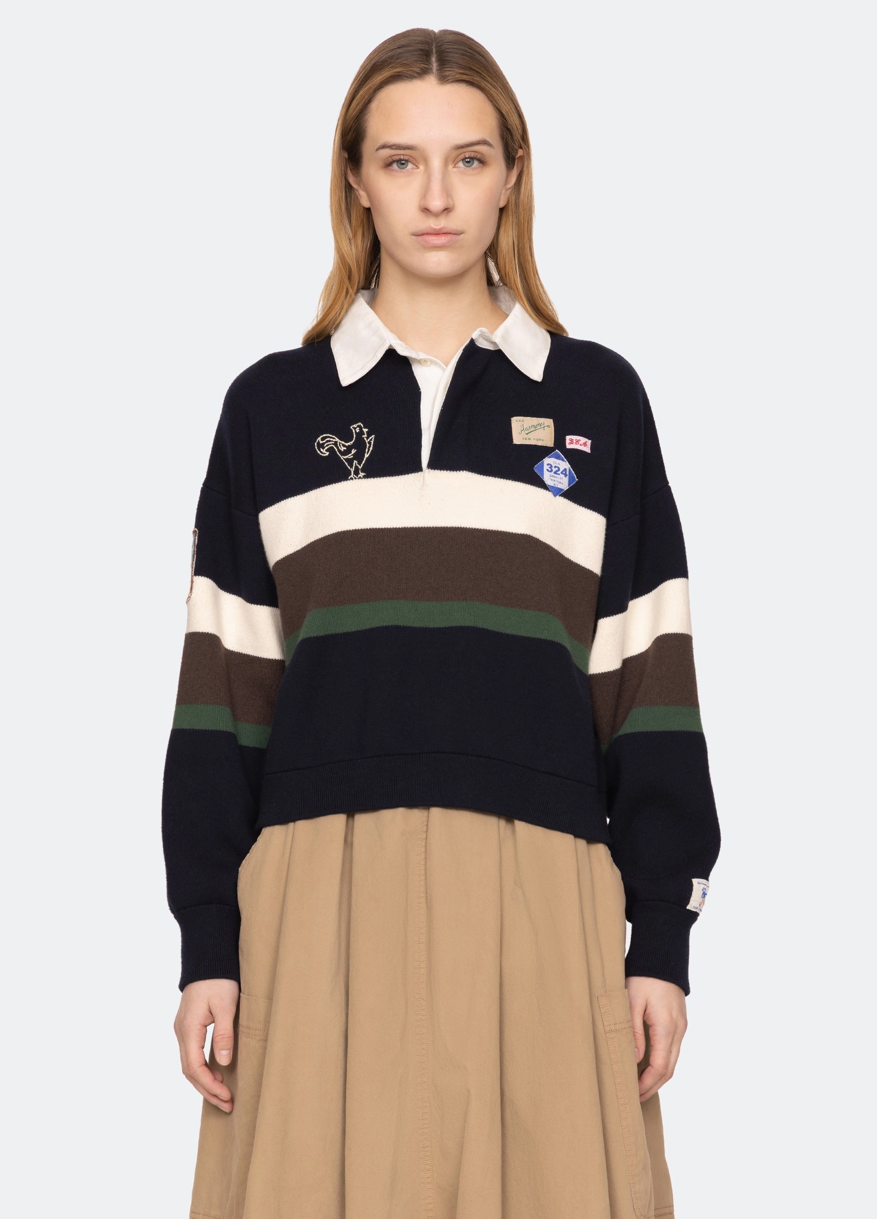 Loose Sweater Recycled Polyester Blend Arther Rugby Sweater