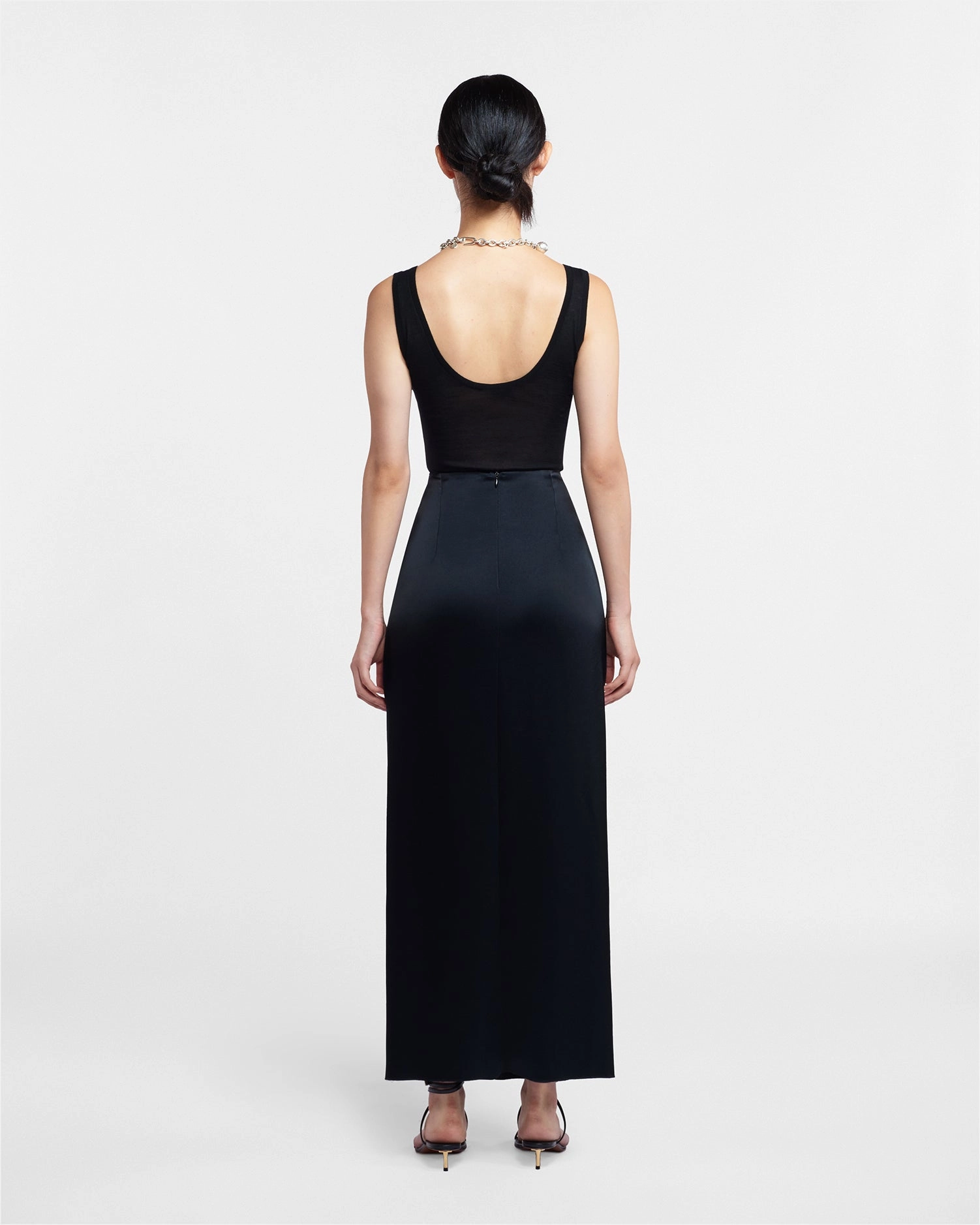 Breathable mesh panel Arti - Superfine Merino Scoop Neck Top - Black