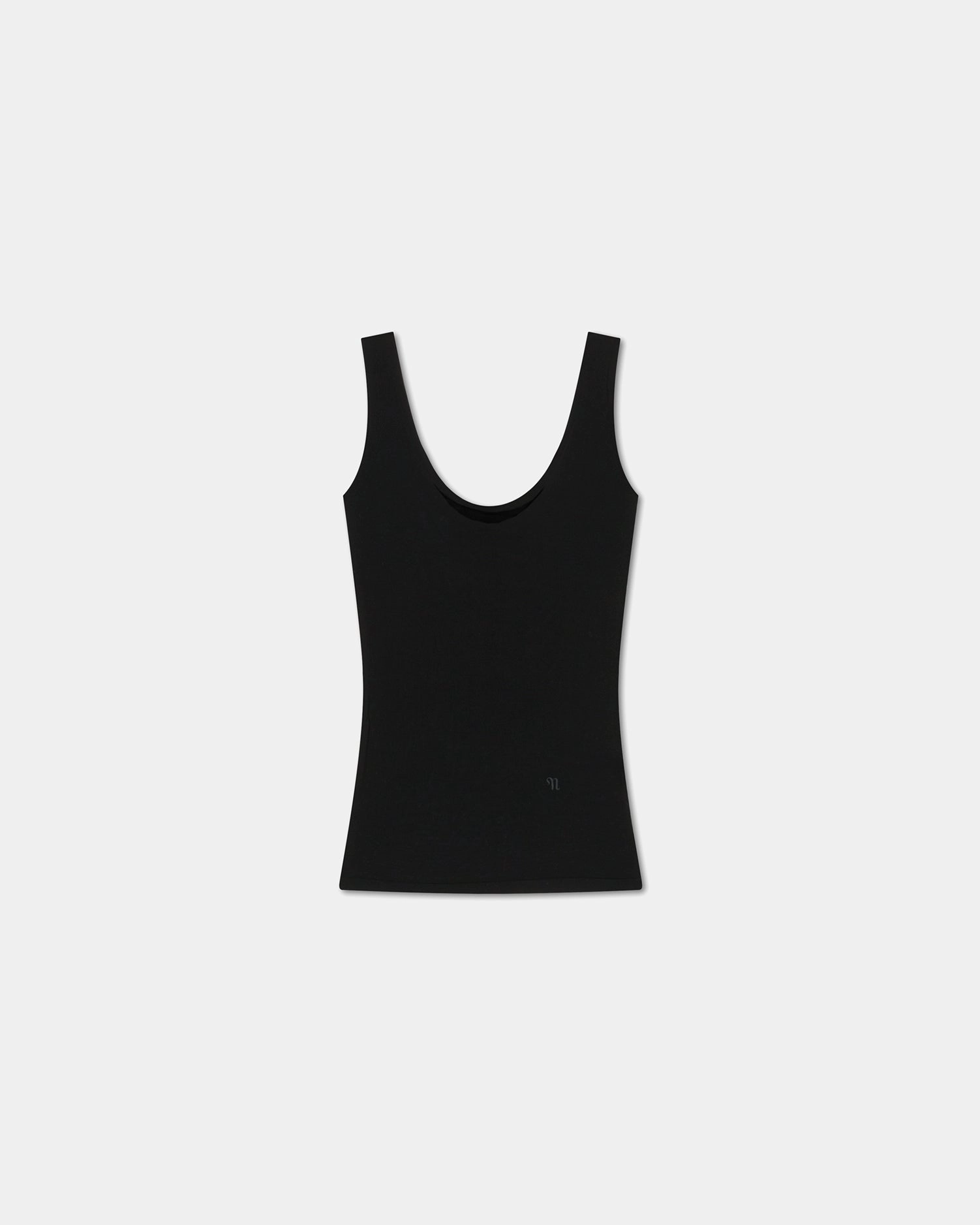 Arti - Superfine Merino Scoop Neck Top - Black Summer Dress WaterRepellent Finish