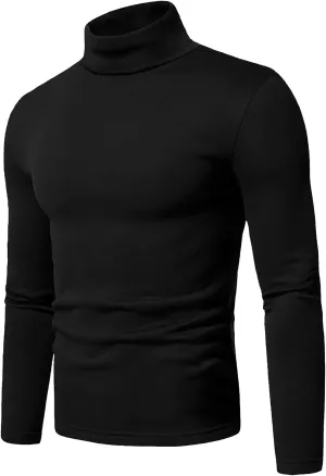 Askdeer Men's Turtleneck Long Sleeve Shirts Thermal Underwear Tops Basic Pullover Sweater Tees