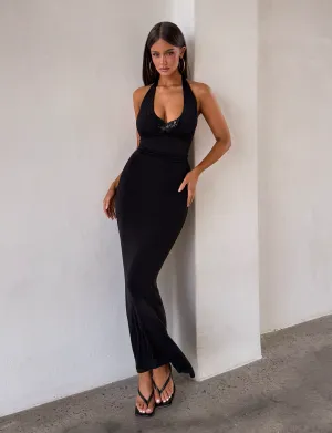 ASTORIA MAXI DRESS - BLACK Gentle Flow Cool Structure