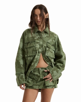 VNeck Style Basic Sweatshirt ASTRA CARGO SHIRT HASH CAMO
