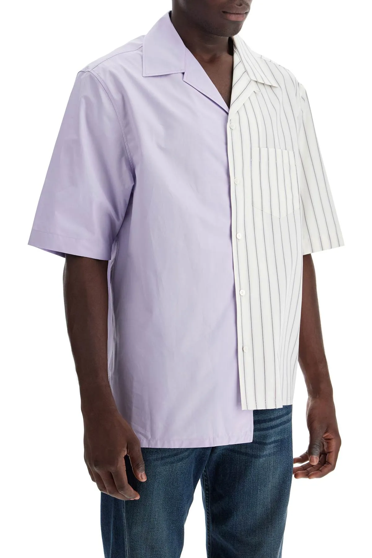 asymmetric bowling shirt with