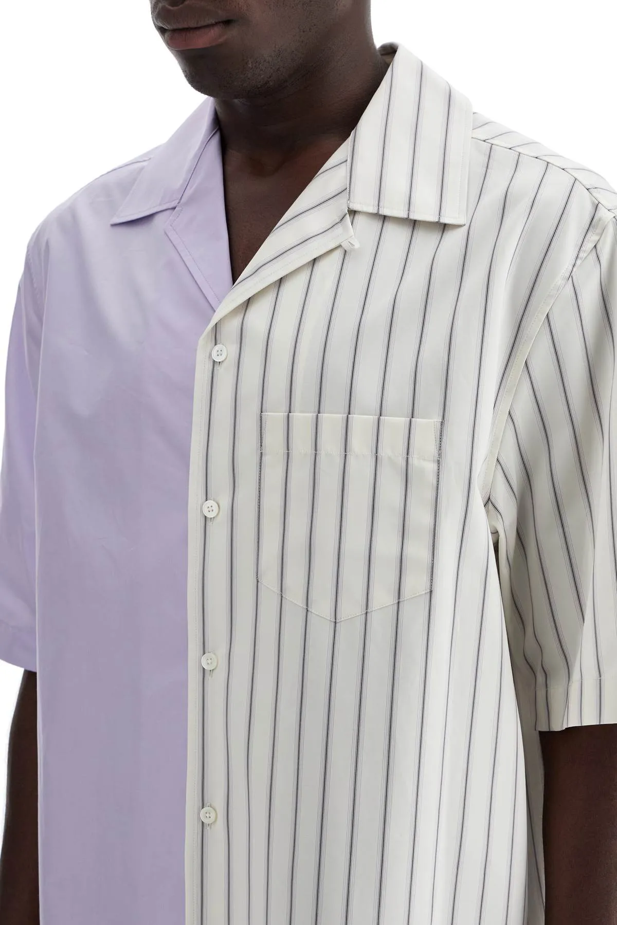asymmetric bowling shirt with