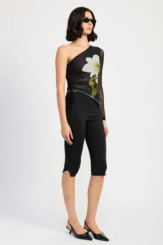 Asymmetrical Floral Top
