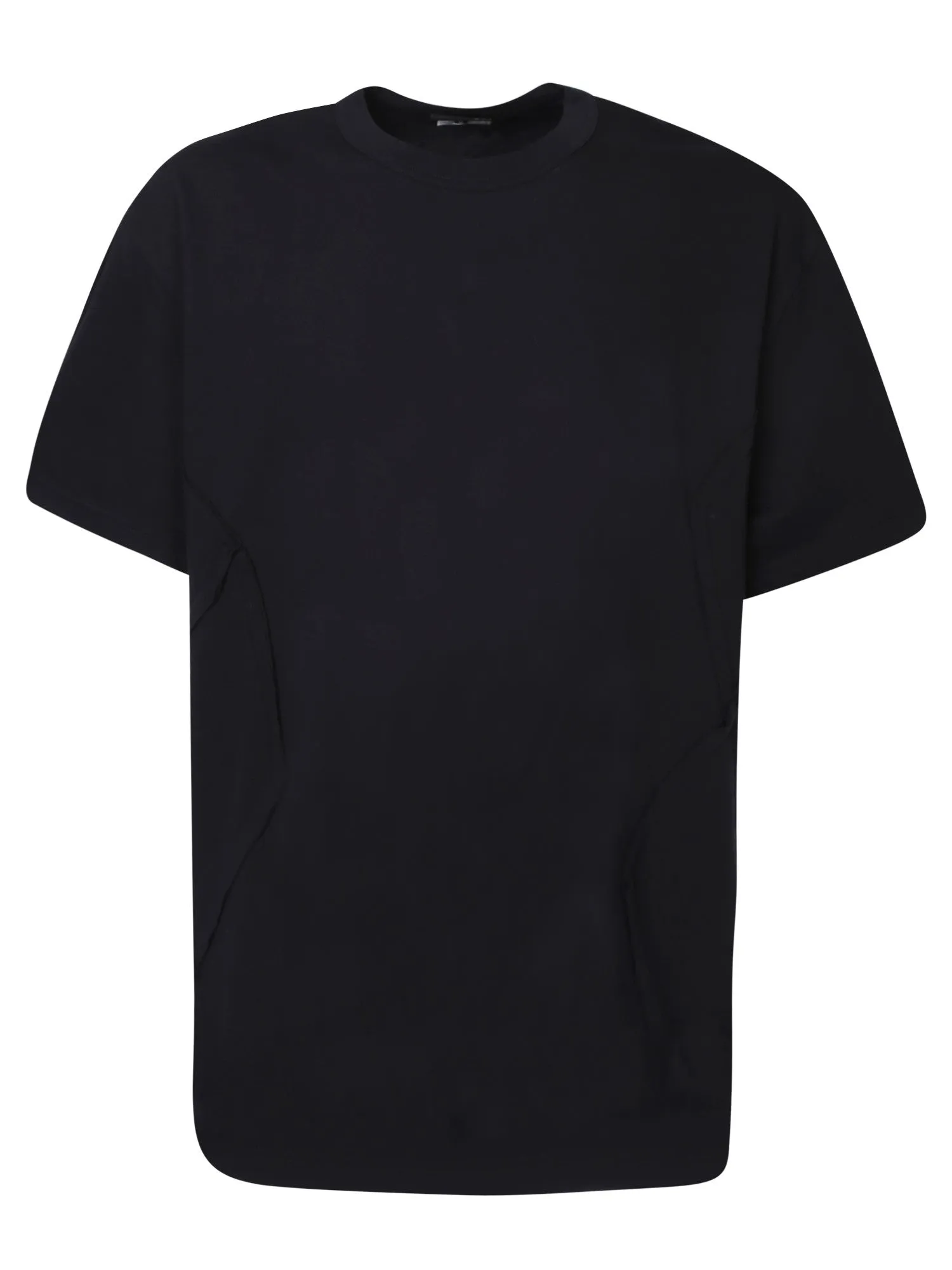 Asymmetrical lines black t-shirt