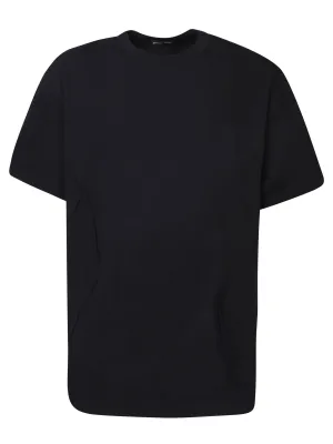Asymmetrical lines black t-shirt
