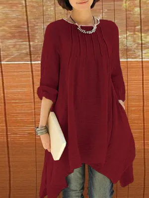 Asymmetrical Pure Color Shirts