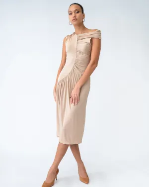 Asymmetrical Ruched Jersey Dress