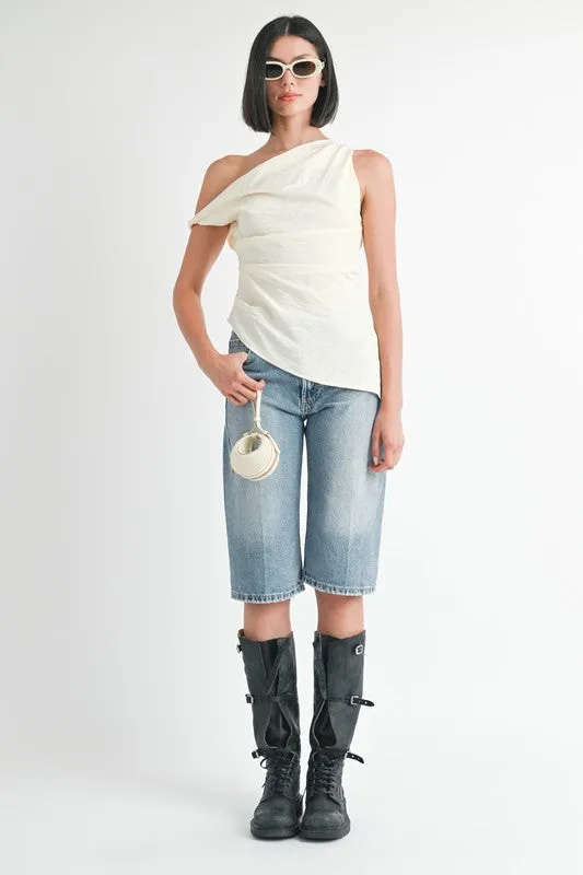Asymmetrical Shoulder Tunic Top